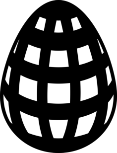 Easter Egg Of Checkered Design Stencil Svg Design File, Free Vectors File